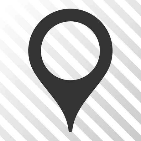 Map Pointer vector pictograph. Illustration style is flat iconic gray symbol on a hatched transparent background.のイラスト素材