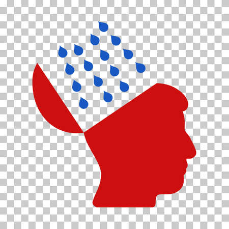 Blue And Red Brain Shower interface icon. Vector pictogram style is a flat bicolor symbol on chess transparent background.のイラスト素材