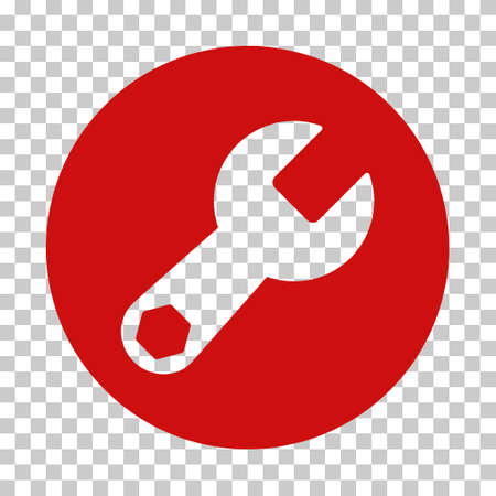 Red Wrench toolbar icon. Vector pictograph style is a flat symbol on chess transparent background.のイラスト素材