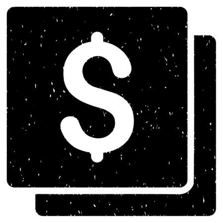 Finances grainy textured icon for overlay watermark stamps. Flat symbol with dirty texture. Dotted vector black ink rubber seal stamp with grunge design on a white background.のイラスト素材