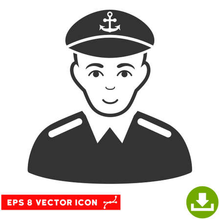Vector Captain EPS vector pictograph. Illustration style is flat iconic gray symbol on a transparent background.のイラスト素材