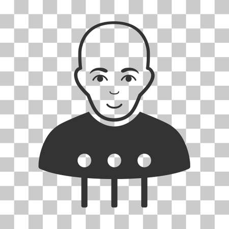 Cyborg Interface vector pictogram. Illustration style is flat iconic gray symbol on a chess transparent background.のイラスト素材
