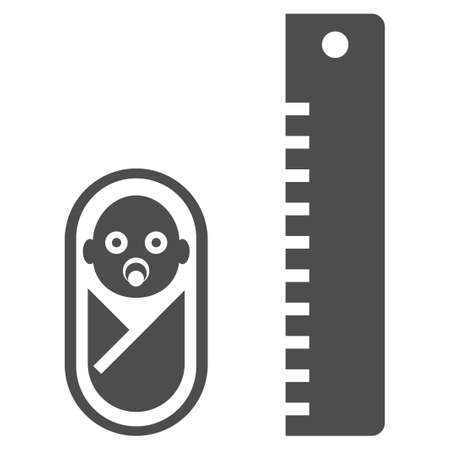 Baby Height vector icon. Flat gray symbol. Pictogram is isolated on a white background. Designed for web and software interfaces.のイラスト素材