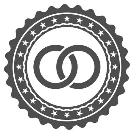 Wedding Rings Stamp vector icon. Flat gray symbol. Pictogram is isolated on a white background. Designed for web and software interfaces.のイラスト素材