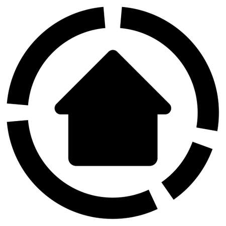House Diagram glyph icon. Flat black symbol. Pictogram is isolated on a white background. Designed for web and software interfaces.の写真素材
