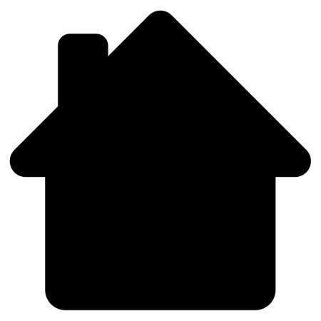 House glyph icon. Flat black symbol. Pictogram is isolated on a white background. Designed for web and software interfaces.の写真素材