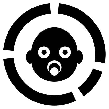 Newborn Diagram glyph icon. Flat black symbol. Pictogram is isolated on a white background. Designed for web and software interfaces.の写真素材