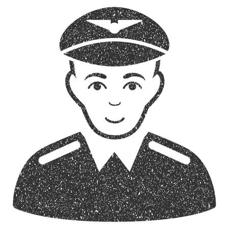 Aviator grainy textured icon for overlay watermark stamps. Flat symbol with unclean texture. Dotted glyph gray ink rubber seal stamp with grunge design on a white background.の写真素材
