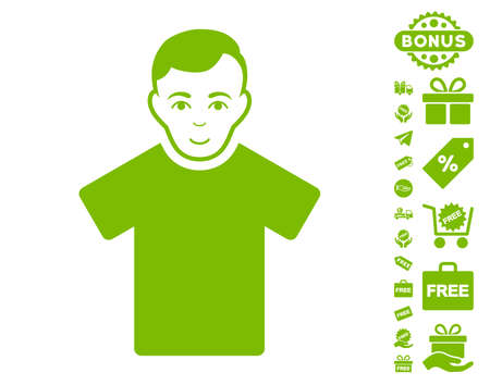 Guy pictograph with free bonus pictures. Vector illustration style is flat iconic symbols, eco green color, white background.のイラスト素材