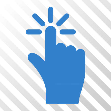 Cobalt Click toolbar pictogram. Vector pictograph style is a flat symbol on diagonally hatched transparent background.のイラスト素材