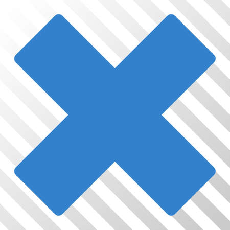 Cobalt Delete X-Cross toolbar pictogram. Vector pictograph style is a flat symbol on diagonal hatch transparent background.のイラスト素材