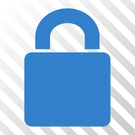 Cobalt Lock toolbar icon. Vector pictogram style is a flat symbol on diagonally hatched transparent background.のイラスト素材
