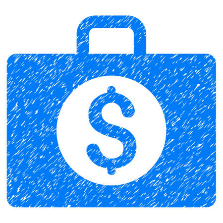 Accounting Case grainy textured icon for overlay watermark stamps. Flat symbol with dust texture. Dotted vector blue ink rubber seal stamp with grunge design on a white background.のイラスト素材