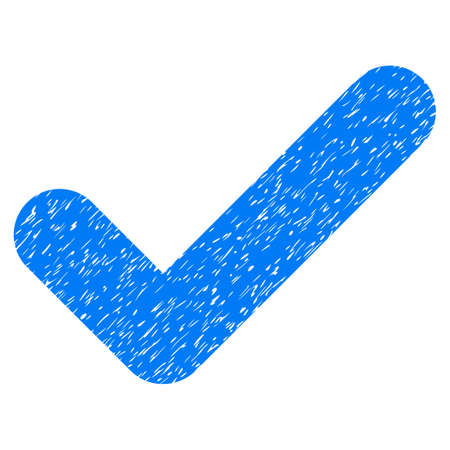 Yes grainy textured icon for overlay watermark stamps. Flat symbol with dust texture. Dotted vector blue ink rubber seal stamp with grunge design on a white background.のイラスト素材