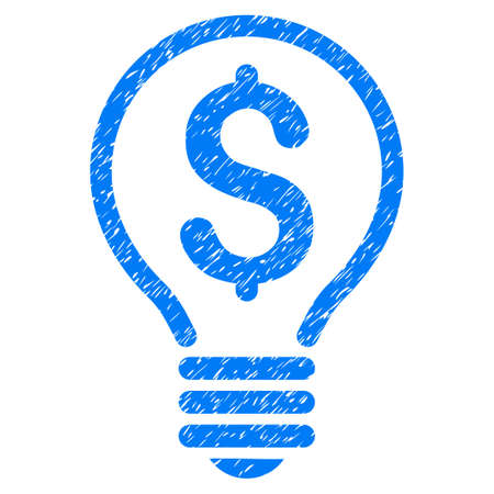 Patent Bulb grainy textured icon for overlay watermark stamps. Flat symbol with dirty texture. Dotted vector blue ink rubber seal stamp with grunge design on a white background.のイラスト素材