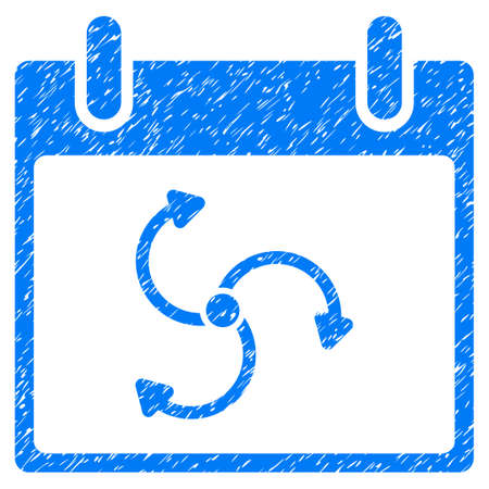 Cyclone Calendar Day grainy textured icon for overlay watermark stamps. Flat symbol with unclean texture. Dotted vector blue ink rubber seal stamp with grunge design on a white background.のイラスト素材