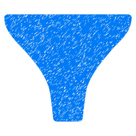 Filter grainy textured icon for overlay watermark stamps. Flat symbol with dust texture. Dotted glyph blue ink rubber seal stamp with grunge design on a white background.の写真素材