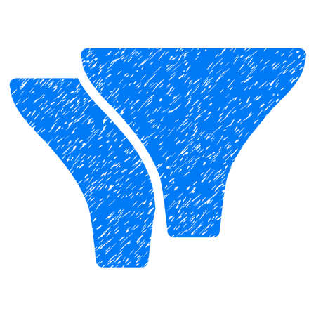 Filters grainy textured icon for overlay watermark stamps. Flat symbol with dirty texture. Dotted glyph blue ink rubber seal stamp with grunge design on a white background.の写真素材