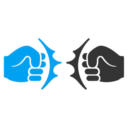 Fist Fight vector icon. Flat bicolor blue and gray symbol. Pictogram is isolated on a white background. Designed for web and software interfaces.のイラスト素材