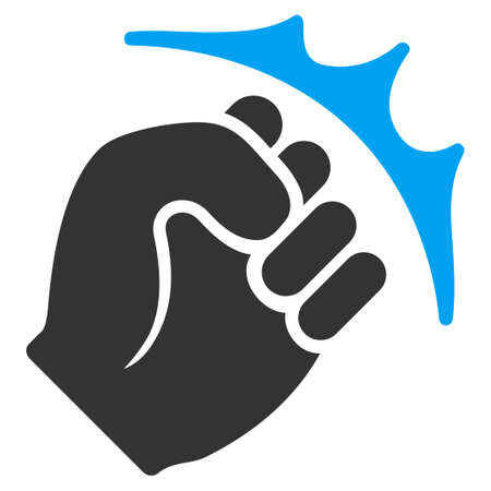 Fist Strike vector icon. Flat bicolor blue and gray symbol. Pictogram is isolated on a white background. Designed for web and software interfaces.のイラスト素材