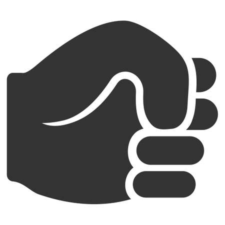 Fist vector icon. Flat gray symbol. Pictogram is isolated on a white background. Designed for web and software interfaces.のイラスト素材