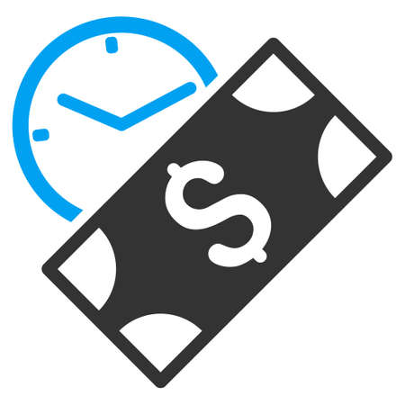 Rent Payment glyph pictogram. Illustration style is a flat iconic bicolor blue and gray symbol on...