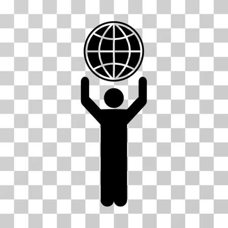 Globalist icon. Vector illustration style is flat iconic symbol, black color, transparent background. Designed for web and software interfaces.のイラスト素材