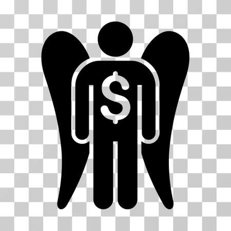 Angel Investor icon. Vector illustration style is flat iconic symbol, black color, transparent background. Designed for web and software interfaces.のイラスト素材