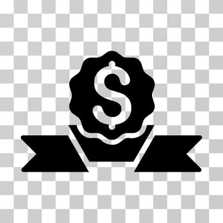 Dollar Award icon. Vector illustration style is flat iconic symbol, black color, transparent background. Designed for web and software interfaces.のイラスト素材