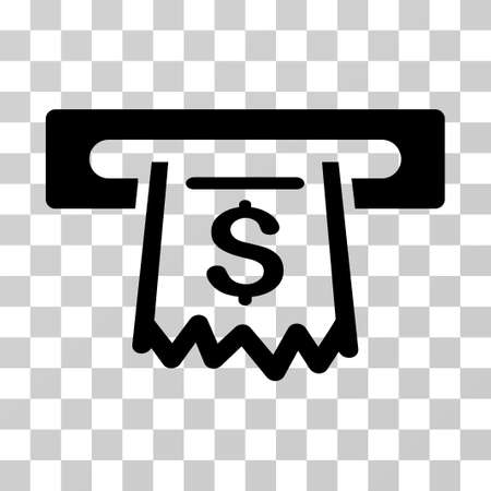 Paper Receipt Terminal icon. Vector illustration style is flat iconic symbol, black color, transparent background. Designed for web and software interfaces.の写真素材