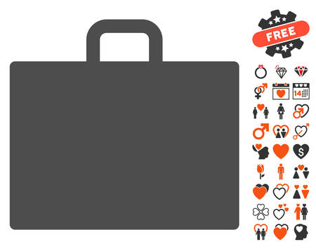 Case pictograph with bonus decoration clip art. Vector illustration style is flat iconic elements for web design, app user interfaces.のイラスト素材