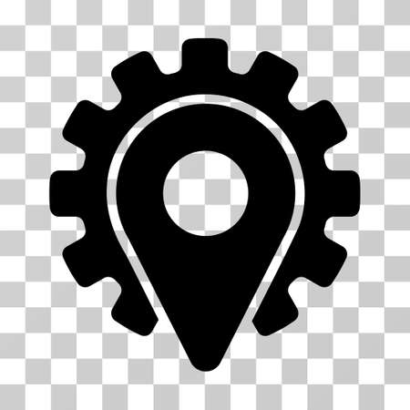 Service Location vector pictogram. Illustration style is a flat iconic black symbol on a transparent background.のイラスト素材