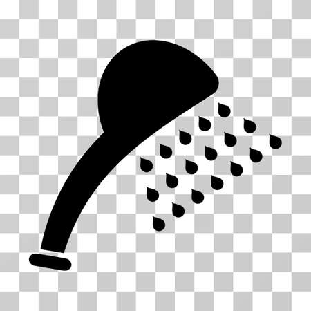 Shower vector pictogram. Illustration style is a flat iconic black symbol on a transparent background.のイラスト素材