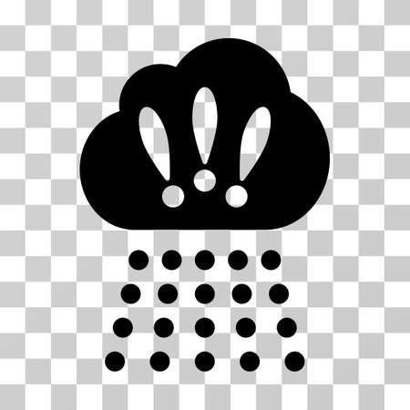 Storm Cloud vector icon. Illustration style is a flat iconic black symbol on a transparent background.のイラスト素材