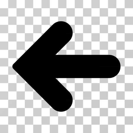 Arrow Left vector icon. Illustration style is flat iconic black symbol on a transparent background.のイラスト素材