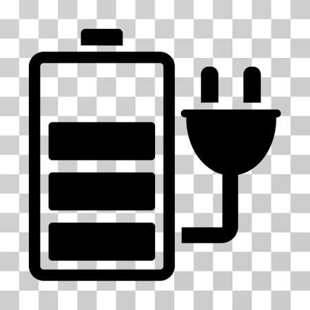 Charge Battery icon. Vector illustration style is flat iconic symbol, black color, transparent background. Designed for web and software interfaces.のイラスト素材