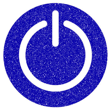 Grunge Turn Off Power rubber seal stamp watermark. Icon symbol with grunge design and dust texture. Unclean vector blue sign.のイラスト素材