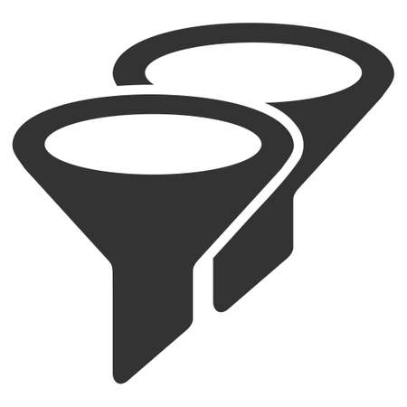 Filters vector icon. Flat gray symbol. Pictogram is isolated on a white background. Designed for web and software interfaces.のイラスト素材