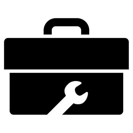 Toolbox raster icon. Flat black symbol. Pictogram is isolated on a white background. Designed for web and software interfaces.の写真素材