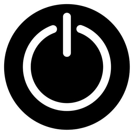 Turn Off Power raster icon. Flat black symbol. Pictogram is isolated on a white background. Designed for web and software interfaces.の写真素材