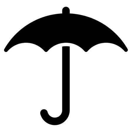 Umbrella raster icon. Flat black symbol. Pictogram is isolated on a white background. Designed for web and software interfaces.の写真素材