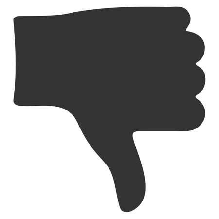 Thumb Down raster icon. Flat gray symbol. Pictogram is isolated on a white background. Designed for web and software interfaces.の写真素材