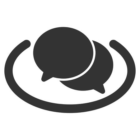 Chat vector icon. Flat gray symbol. Pictogram is isolated on a white background. Designed for web and software interfaces.のイラスト素材