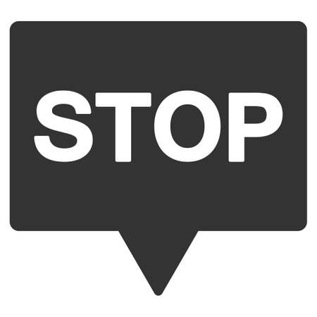Stop Banner vector icon. Flat gray symbol. Pictogram is isolated on a white background. Designed for web and software interfaces.のイラスト素材
