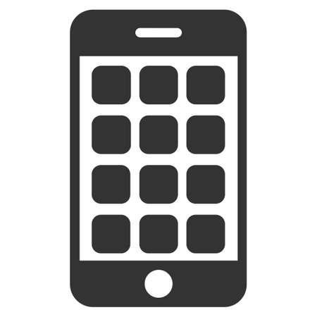 Mobile Apps vector icon. Flat gray symbol. Pictogram is isolated on a white background. Designed for web and software interfaces.のイラスト素材