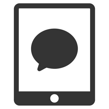 Pad Chat Message vector icon. Flat gray symbol. Pictogram is isolated on a white background. Designed for web and software interfaces.のイラスト素材