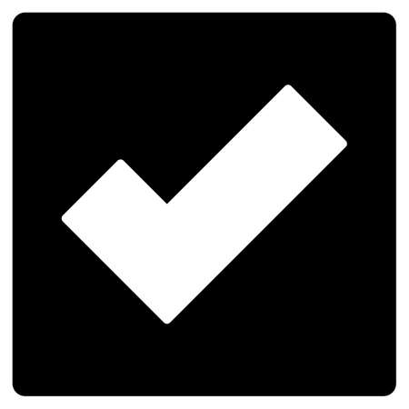 Check raster icon. Flat black symbol. Pictogram is isolated on a white background. Designed for web and software interfaces.の写真素材