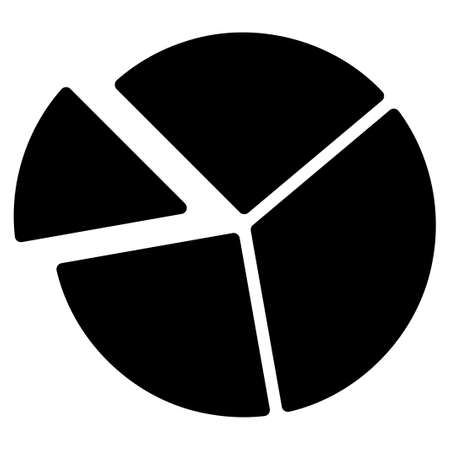 Pie Chart raster icon. Flat black symbol. Pictogram is isolated on a white background. Designed for web and software interfaces.の写真素材