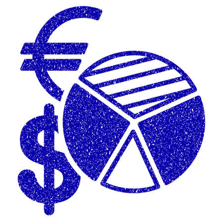 Grunge Sales Pie Chart rubber seal stamp watermark. Icon symbol with grunge design and dirty texture. Unclean vector blue sign.のイラスト素材