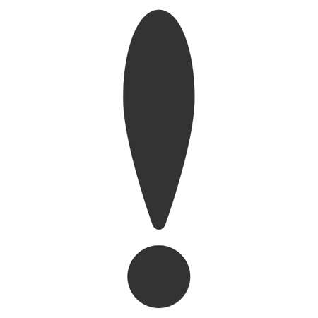 Exclamation Sign vector icon. Flat gray symbol. Pictogram is isolated on a white background. Designed for web and software interfaces.のイラスト素材